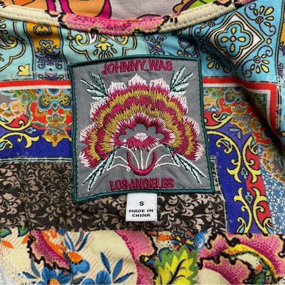 Johnny Was Calloway Patchwork Favorite Bohemian Tee T-Shirt Top NWOT - Picture 6 of 6